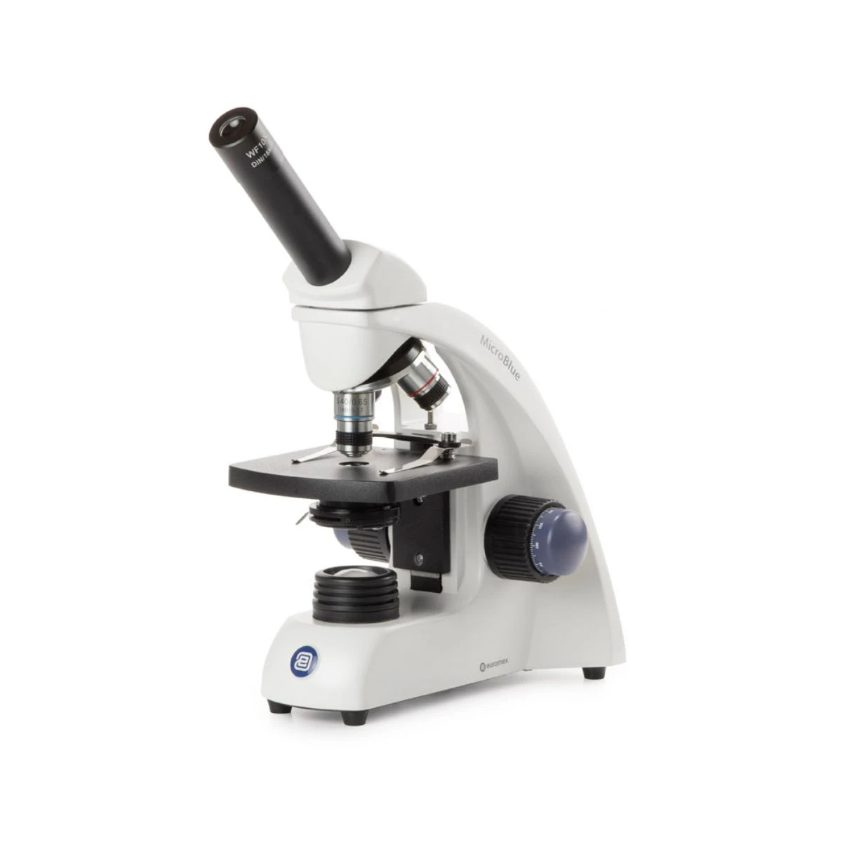 Microscope Monoculaire MicroBlue - Platine Ă Valets - 4x/10x/40x